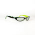 Vue oblique des lunettes LOLA 616 Jean Lafont avec face noire et branches vertes