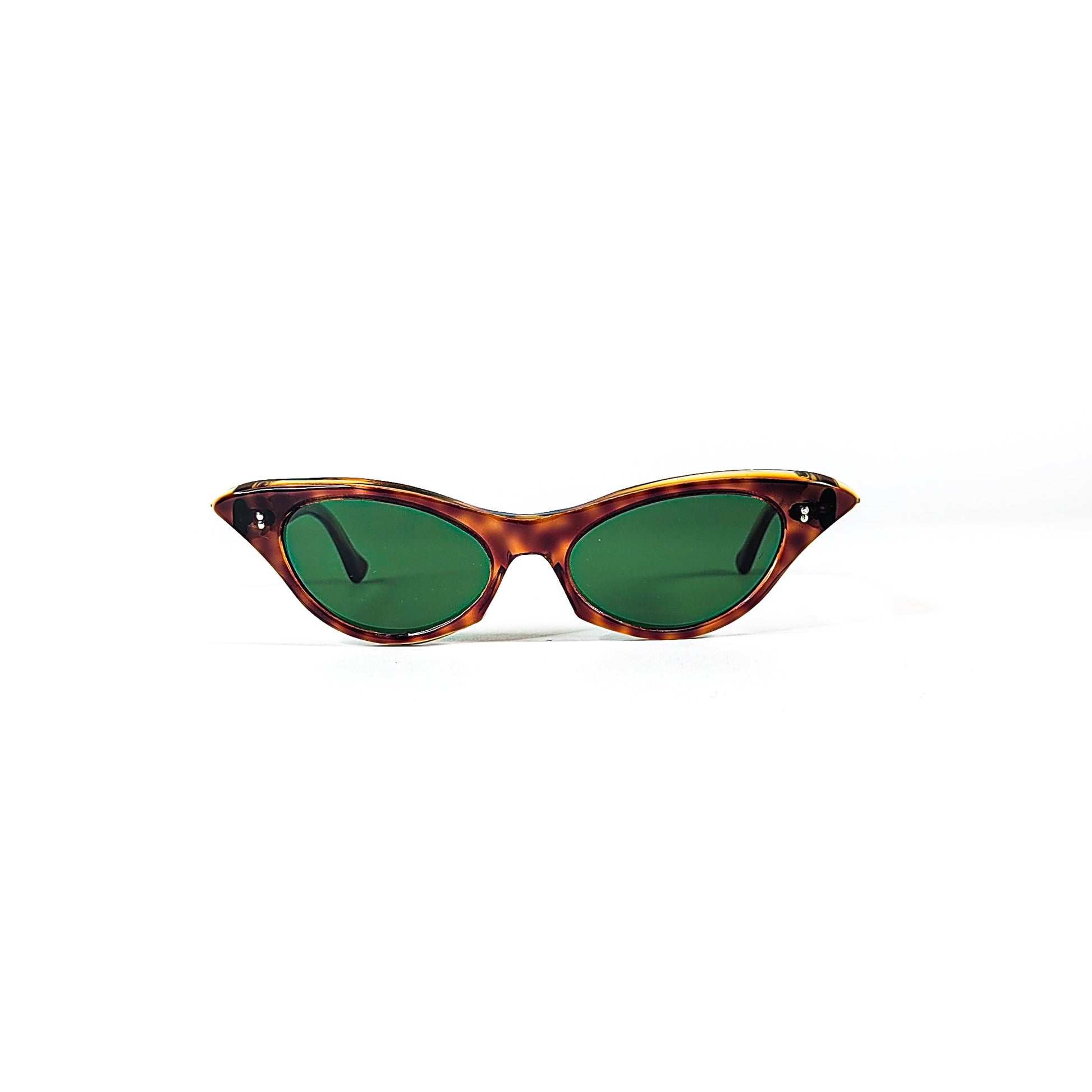 Lunettes de soleil vintage œil-de-chat écaille face