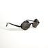 Lunettes Giorgio Armani design rond avec branches en acétate noir vue de profil