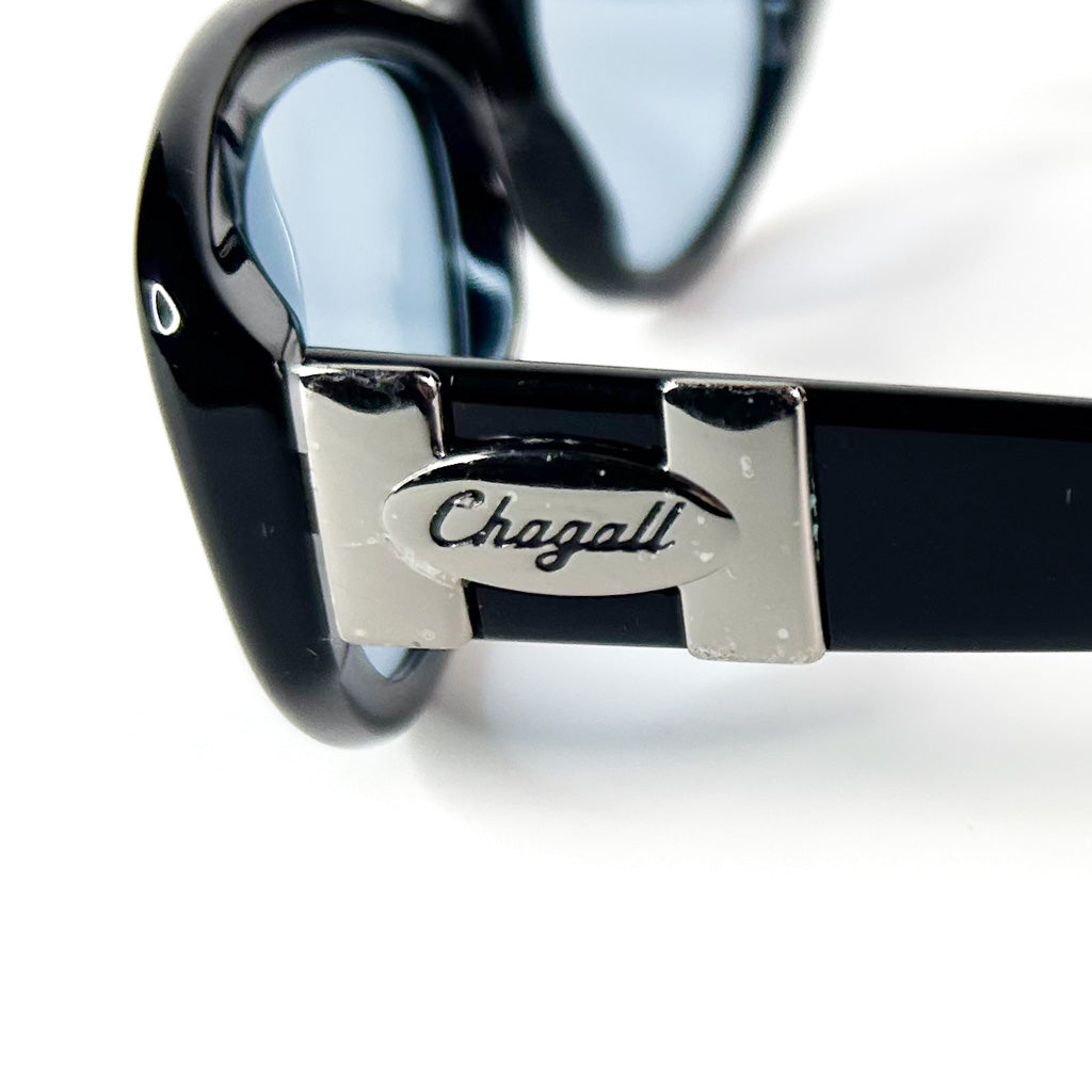 Vue latérale lunettes vintage Chagall acétate noir et métal